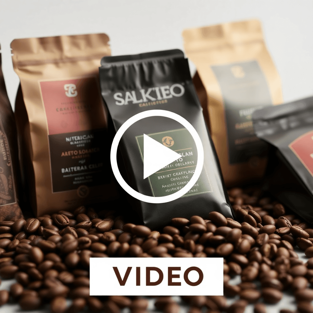 professional product video showcasing artisanal coffee beans in modern packaging